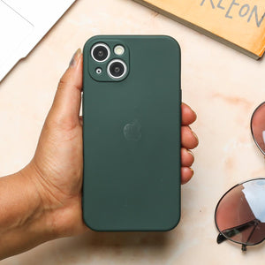 Dark Green Original Camera Silicone case for Apple iphone 15