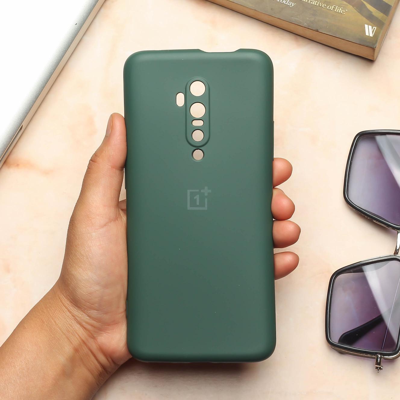 Dark Green Original Camera Safe Silicone case for Oneplus 7 Pro