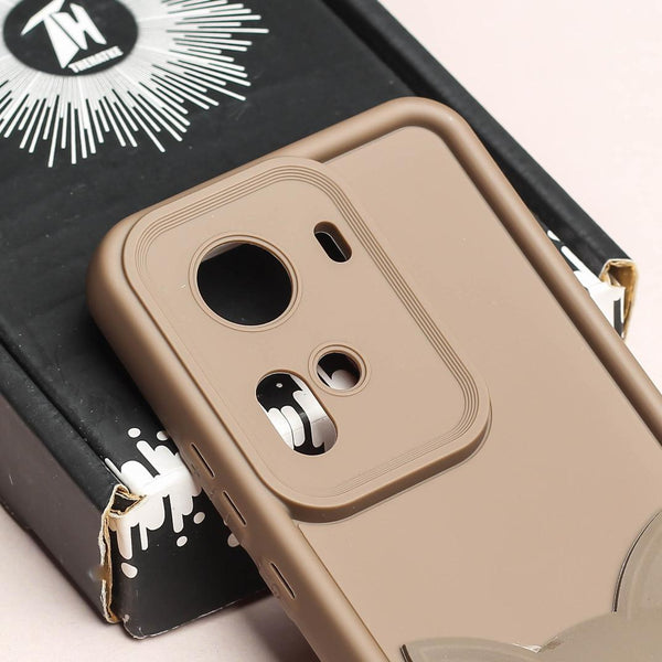 Dark Brown Cute Cat Silicone case for Oppo Reno 11