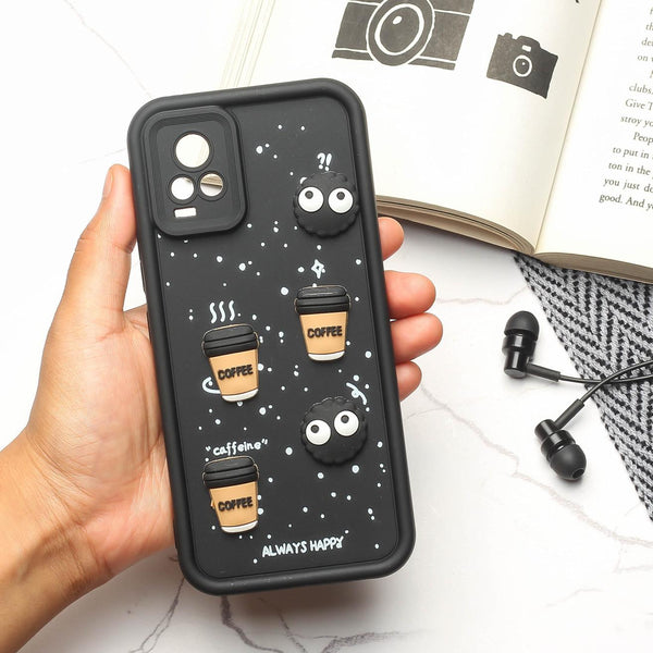 Black COFFEE (ALWAYS HAPPY) Silicone case for Vivo V20