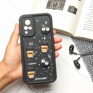 Black COFFEE (ALWAYS HAPPY) Silicone case for Vivo V21