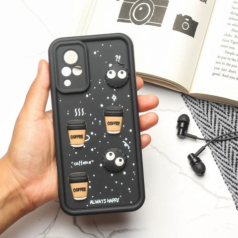 Black COFFEE (ALWAYS HAPPY) Silicone case for Vivo V21