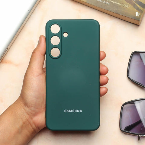 Dark Green Original Camera Safe Silicone case for Samsung S25