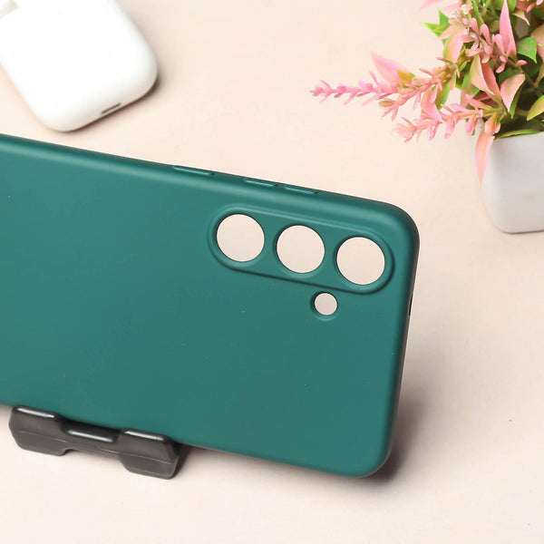 Dark Green Original Camera Safe Silicone case for Samsung S25