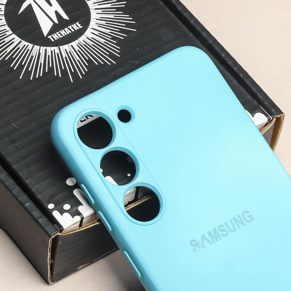 Light Blue Camera Original Silicone case for Samsung S21 FE