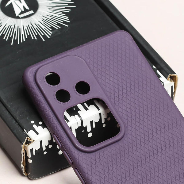 Deep Purple Line Wave Silicone Case for Vivo V30