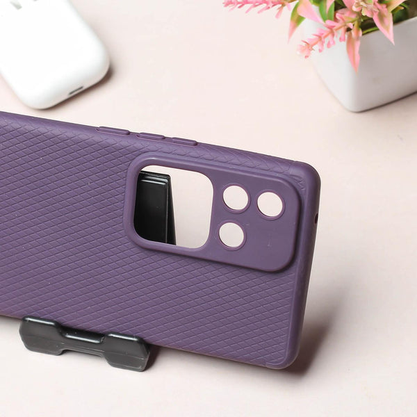 Deep Purple Line Wave Silicone Case for Vivo V30