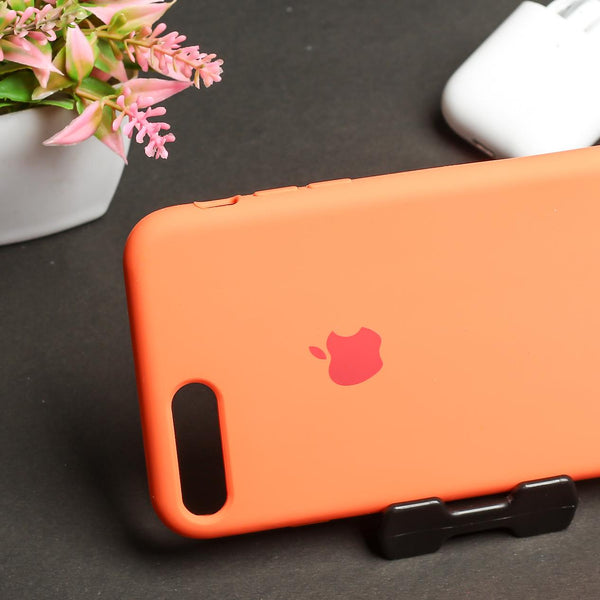 Orange Original Silicone case for Apple iphone 8 Plus