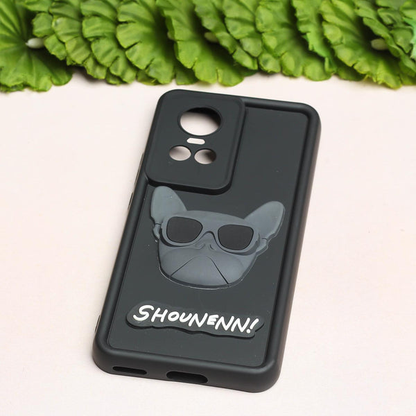 Black SHOUNENN BULLDOG Silicone case for Oppo Reno 10