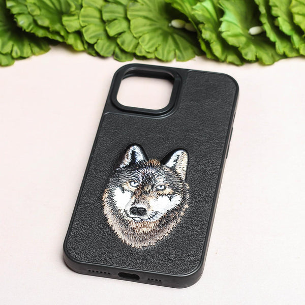 Black Leather Brown Fox Ornamented for Apple iPhone 12 Pro