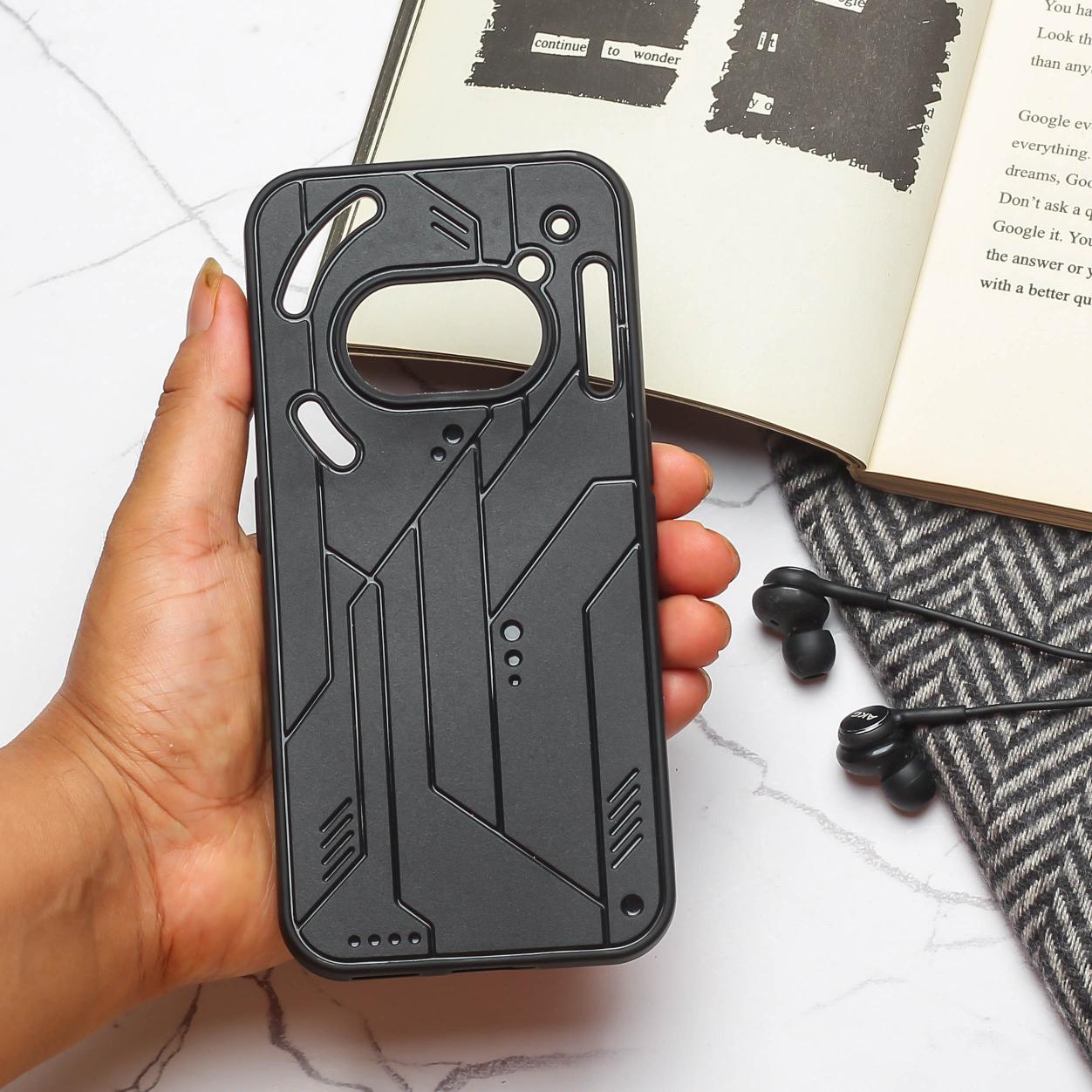 Cyber Engraved logo silicon Case for Nothing Phone 2A