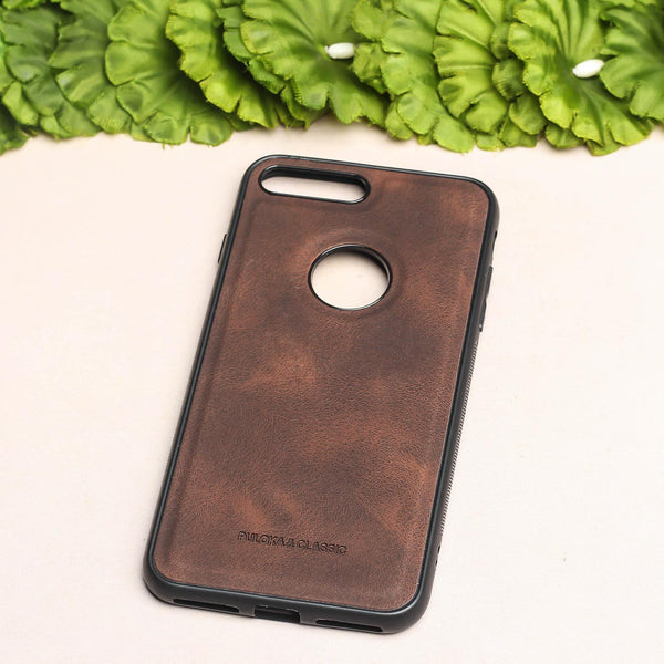 Dark Brown Classic Leather Case for Apple Iphone 7 Plus
