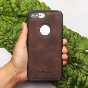 Dark Brown Classic Leather Case for Apple Iphone 7 Plus