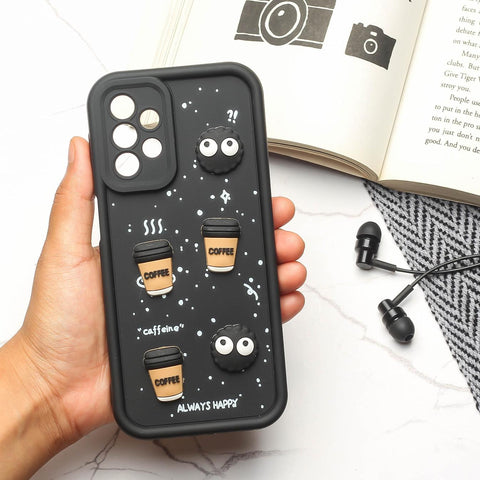 Black COFFEE (ALWAYS HAPPY) Silicone case for Samsung A23