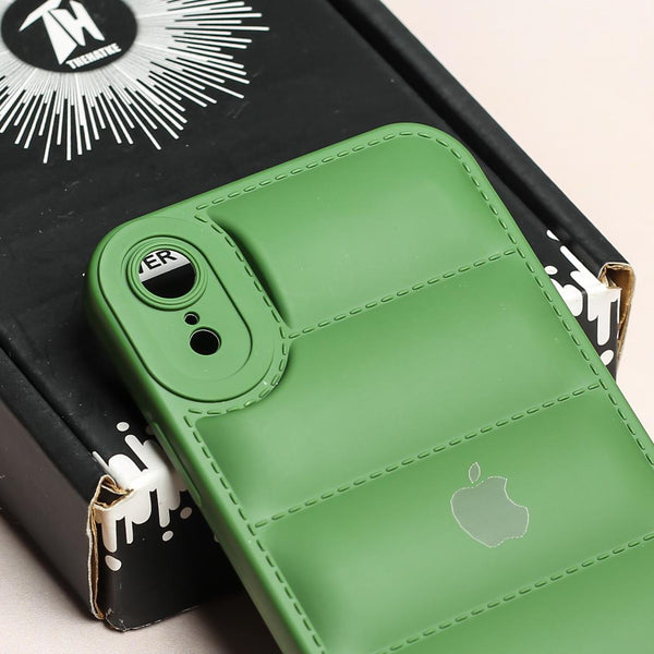 Dark Green Puffon silicone case for Apple iPhone Xr