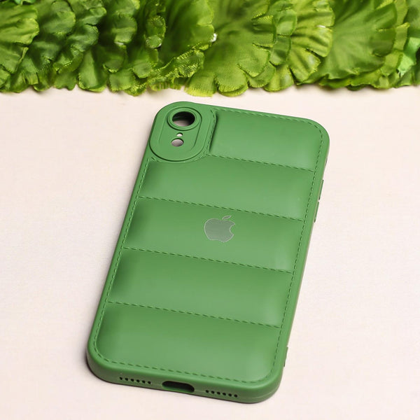 Dark Green Puffon silicone case for Apple iPhone Xr