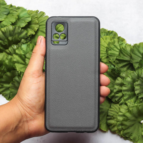 Raised Edges Grey Leather Case for Vivo V20