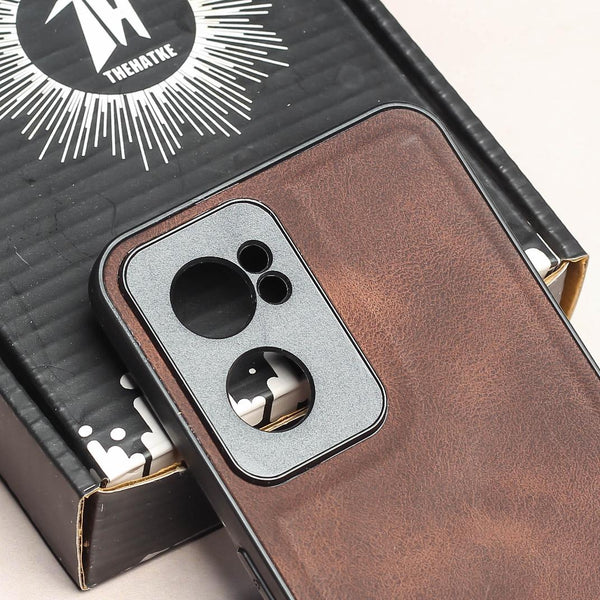 Dark Brown Classic Leather Case for Oneplus Nord CE 2
