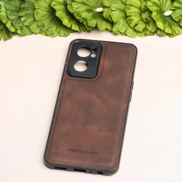 Dark Brown Classic Leather Case for Oneplus Nord CE 2