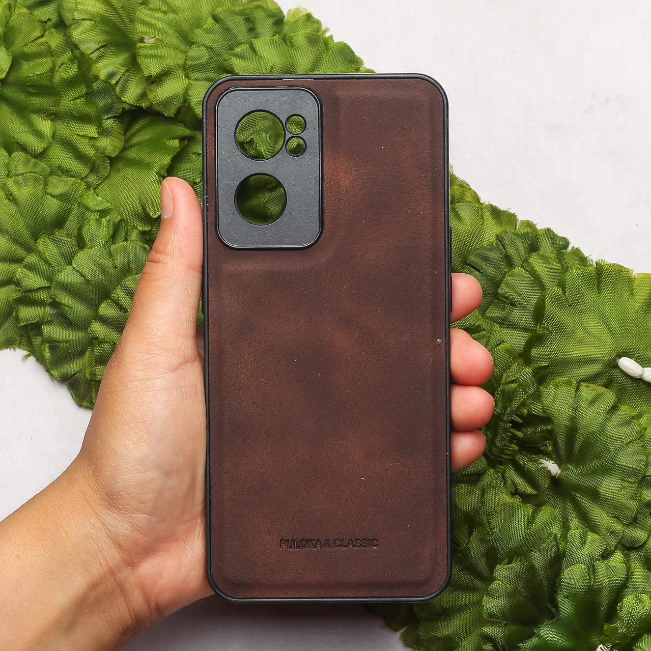 Dark Brown Classic Leather Case for Oneplus Nord CE 2