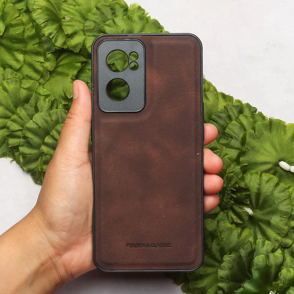 Dark Brown Classic Leather Case for Oneplus Nord CE 2