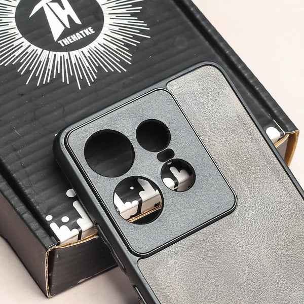 Grey Classic Leather Case for Motorola Edge 50 Pro