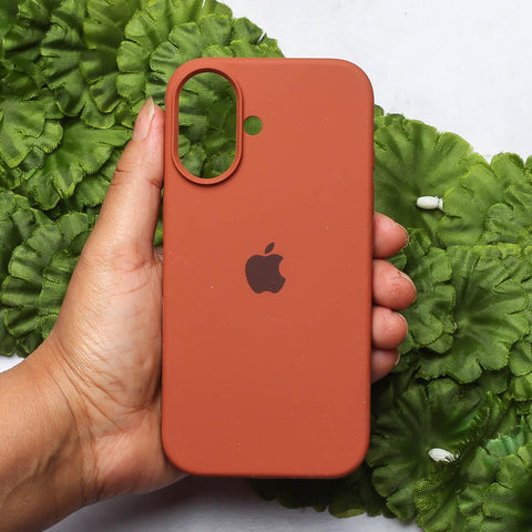 Brown Original Silicone case for Apple iphone 16
