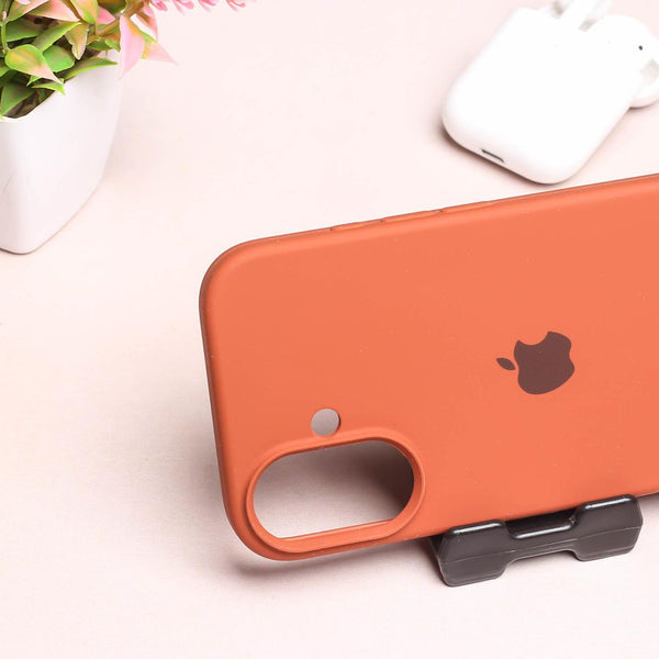 Brown Original Silicone case for Apple iphone 16