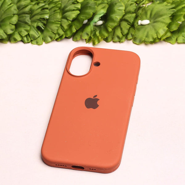 Brown Original Silicone case for Apple iphone 16