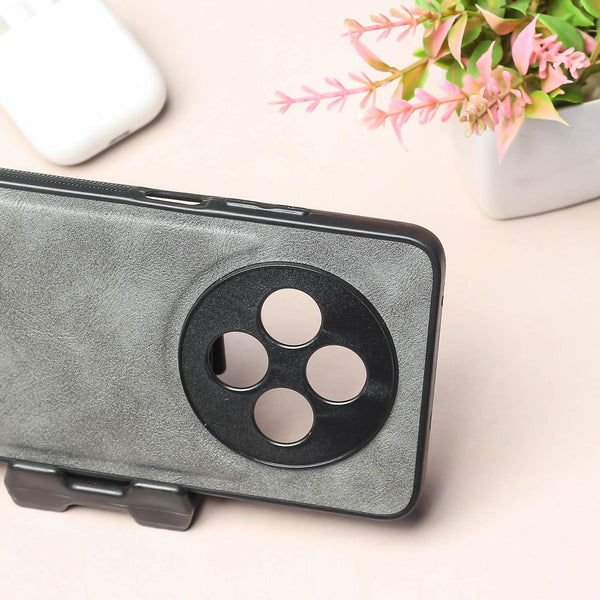 X-LEVEL Grey Leather Case for OPPO Reno 12F 5G