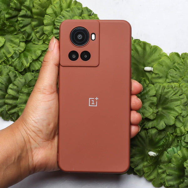 Brown Original Camera Safe Silicone case for Oneplus 10R