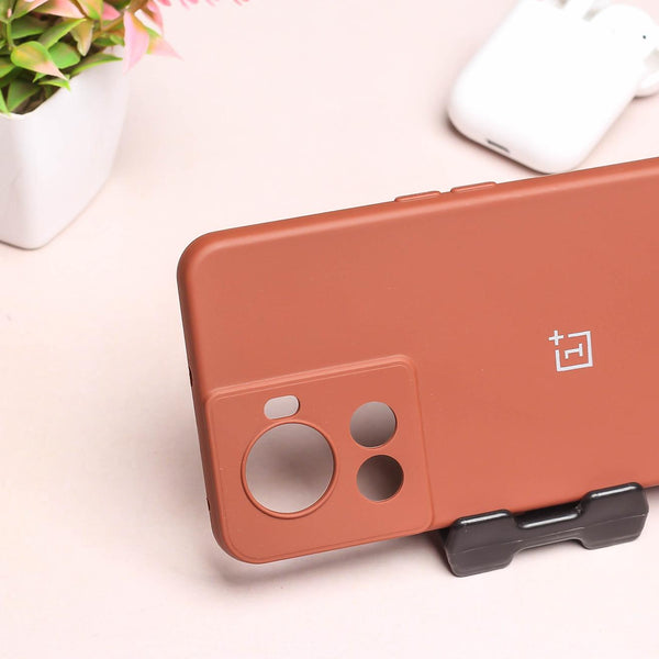 Brown Original Camera Safe Silicone case for Oneplus 10R