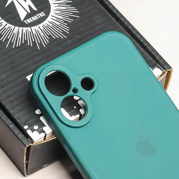 Dark Green Original Camera Silicone Case for Apple Iphone 16