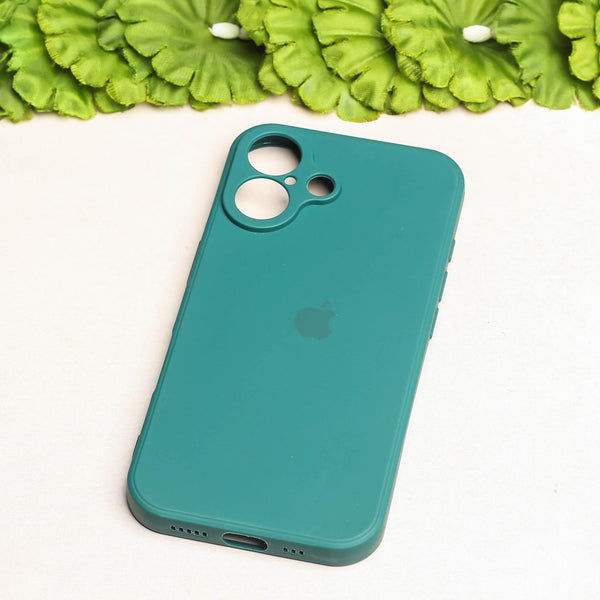 Dark Green Original Camera Silicone Case for Apple Iphone 16