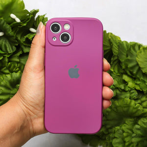 Dark Purple Original Camera Silicone case for Apple iphone 15 Plus