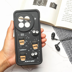 Black COFFEE (ALWAYS HAPPY) Silicone case for Oneplus 13