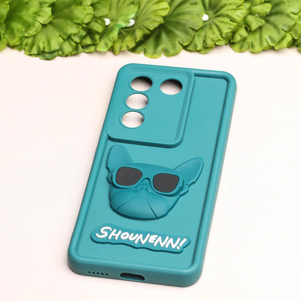 Green SHOUNENN BULLDOG Silicone case for Vivo V27