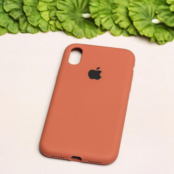 Brown Original Silicone case for Apple iphone Xs Max