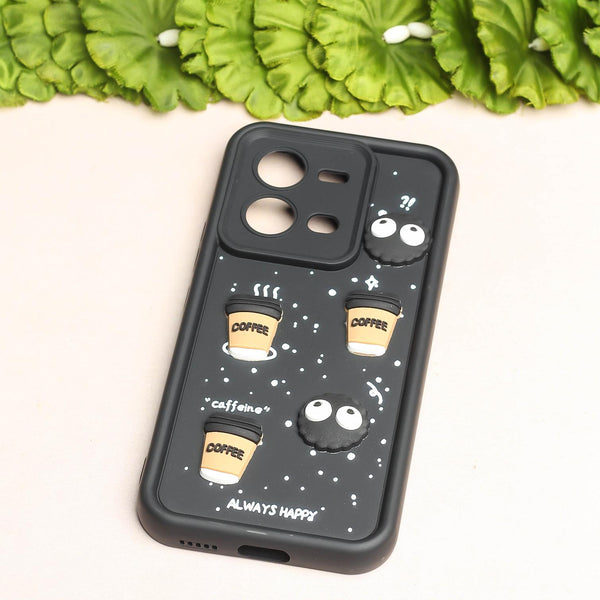 Black COFFEE (ALWAYS HAPPY) Silicone case for Vivo V25