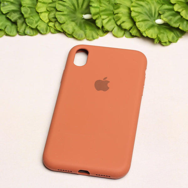 Brown Original Silicone case for Apple iphone XR