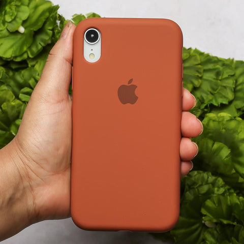 Brown Original Silicone case for Apple iphone XR