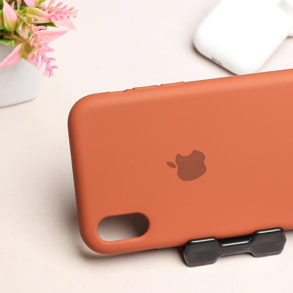 Brown Original Silicone case for Apple iphone XR