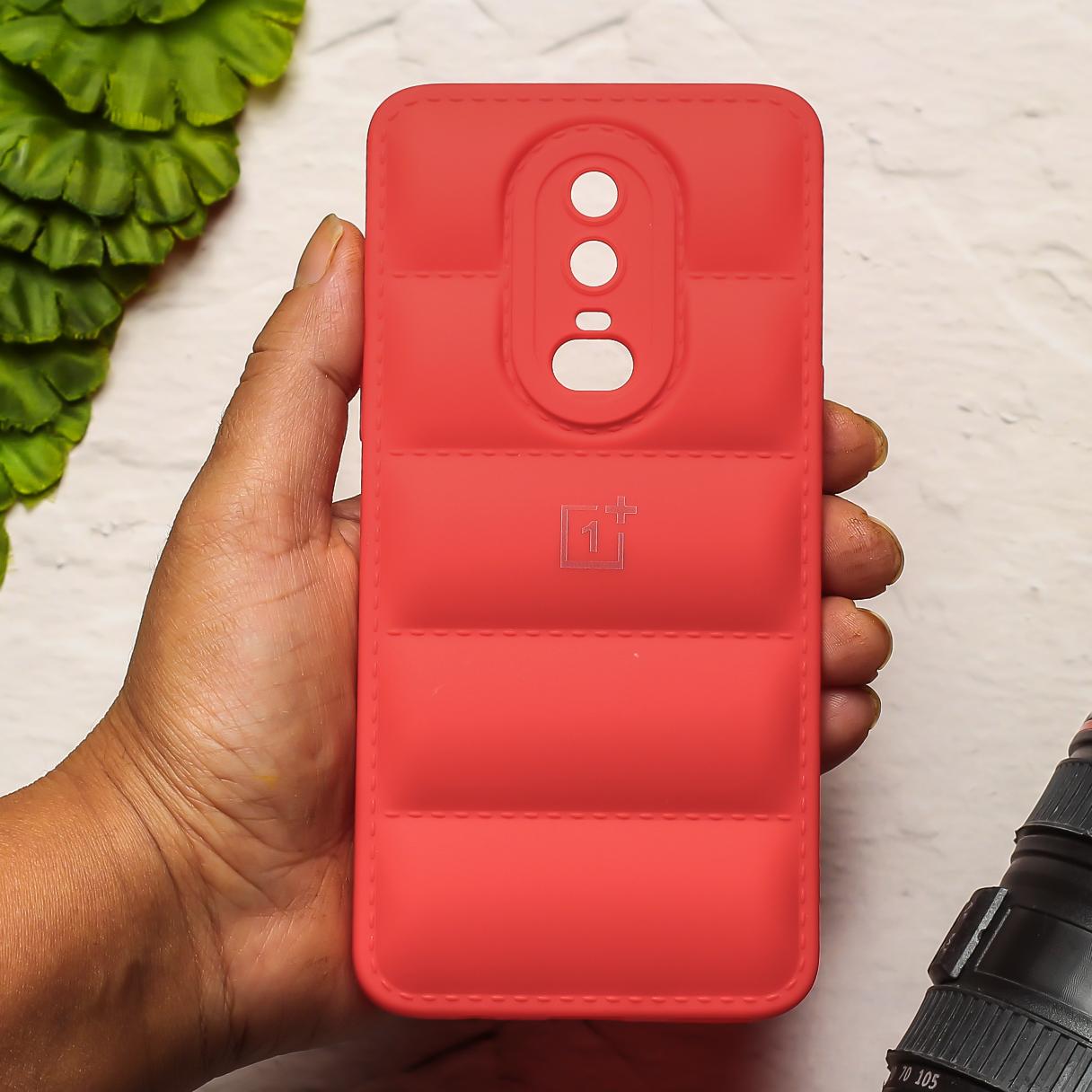 Red Puffon silicone case for Oneplus 6