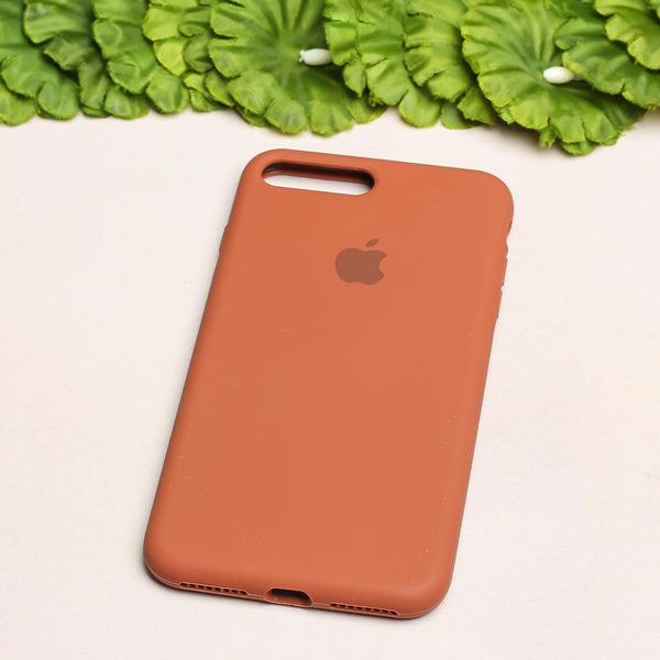 Brown Original Silicone case for Apple iphone 8 Plus