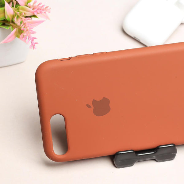 Brown Original Silicone case for Apple iphone 8 Plus