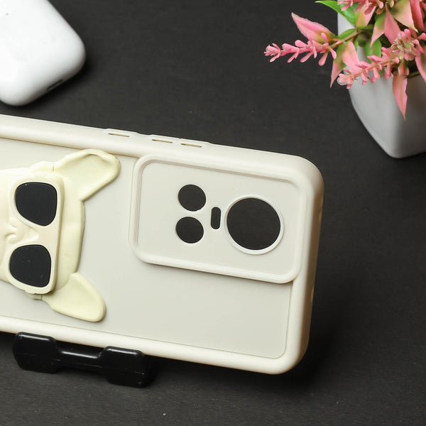 Cream SHOUNENN BULLDOG Silicone case for Oppo Reno 10