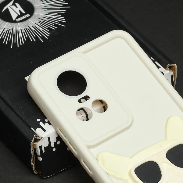 Cream SHOUNENN BULLDOG Silicone case for Oppo Reno 10