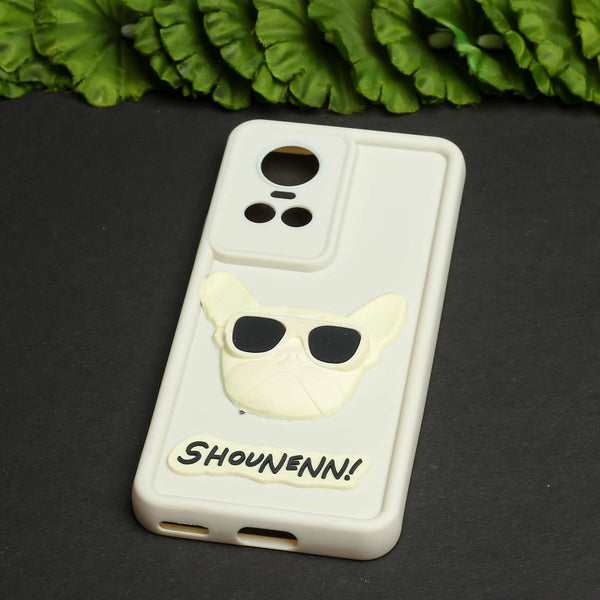 Cream SHOUNENN BULLDOG Silicone case for Oppo Reno 10