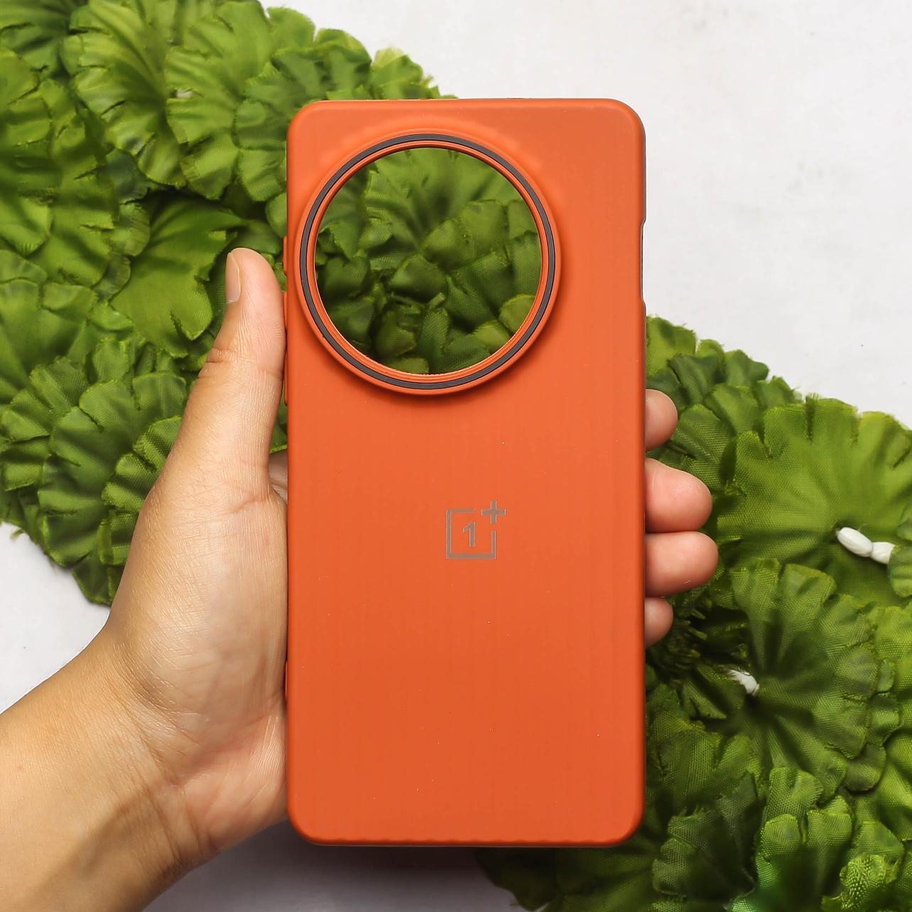 Brown SleekLine Silicone Case for Oneplus 13