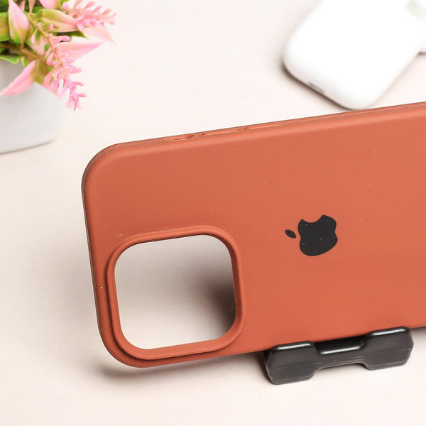 Brown Original Silicone case for Apple iphone 14 Pro